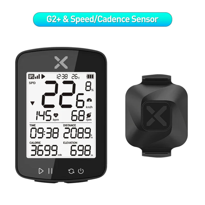 XOSS G2 Plus Wireless GPS Bike Computer, ANT+ Bluetooth Speedometer with Strava Sync