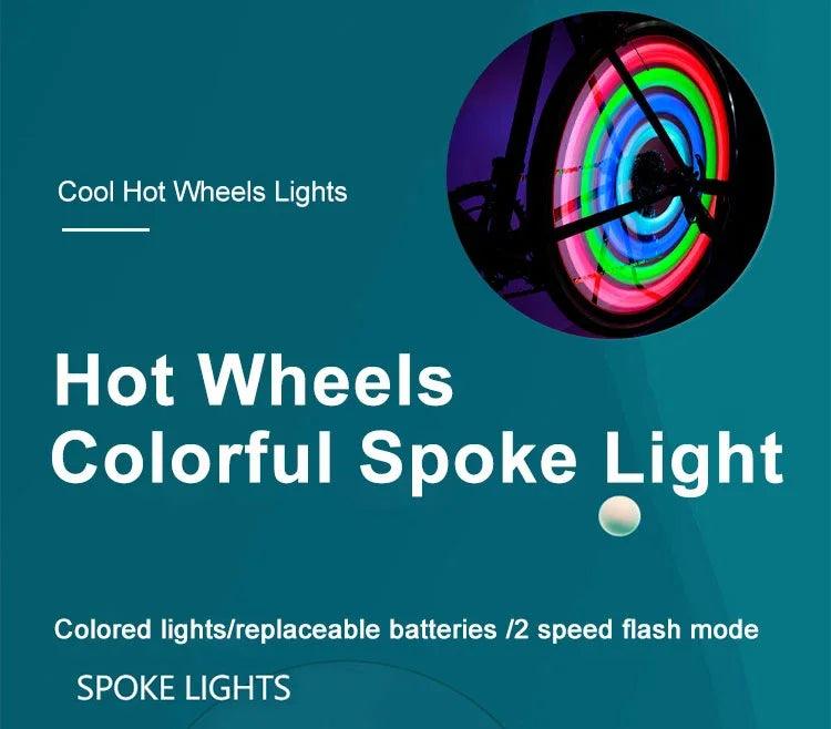 Colorful LED Bike Wheel Spoke Light - Waterproof Night Riding Safety Warning Lamp - Easy Install Neon Flash for MTB &amp; Road Bikes