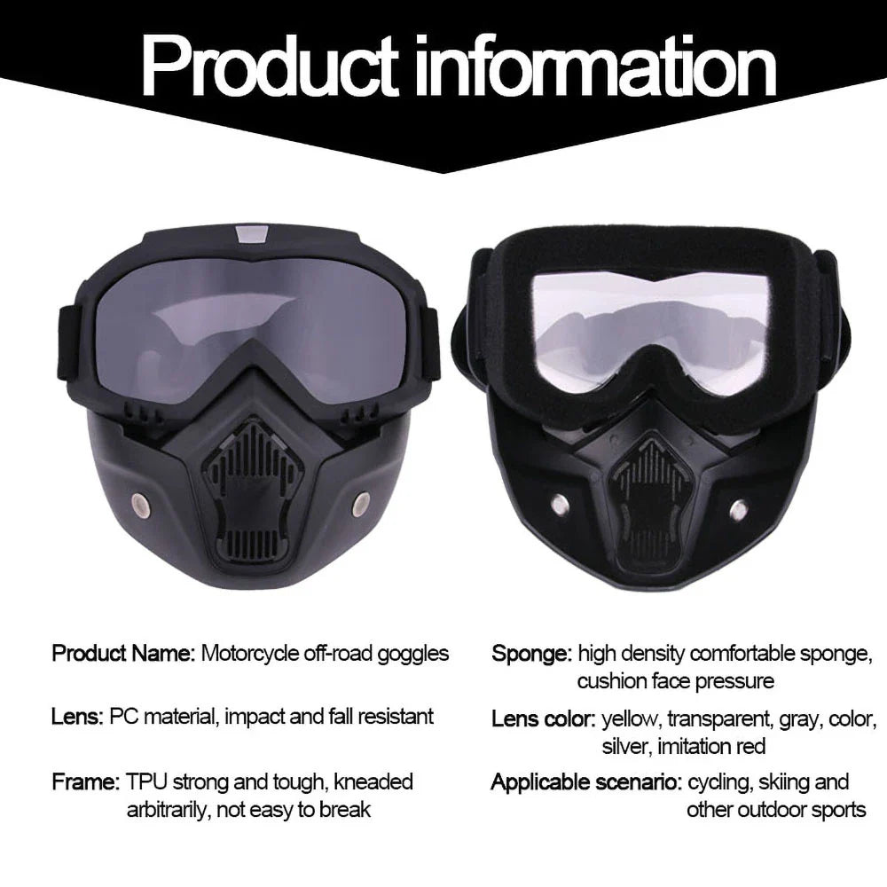 Professional Outdoor Windproof Cycling Goggles - HD PC Lens &amp; UV Protection - Tactical Dust-Proof Eyewear for MTB, Motorcycle &amp; Off-Road Racing