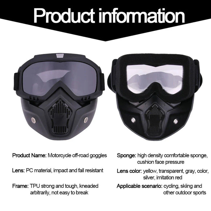 Professional Outdoor Windproof Cycling Goggles - HD PC Lens &amp; UV Protection - Tactical Dust-Proof Eyewear for MTB, Motorcycle &amp; Off-Road Racing