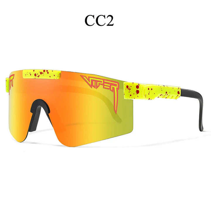 PIT VIPER Professional Cycling Sunglasses - UV400 Protection Shield - Impact Resistant PC Eyewear for Baseball, MTB &amp; Outdoor Sports