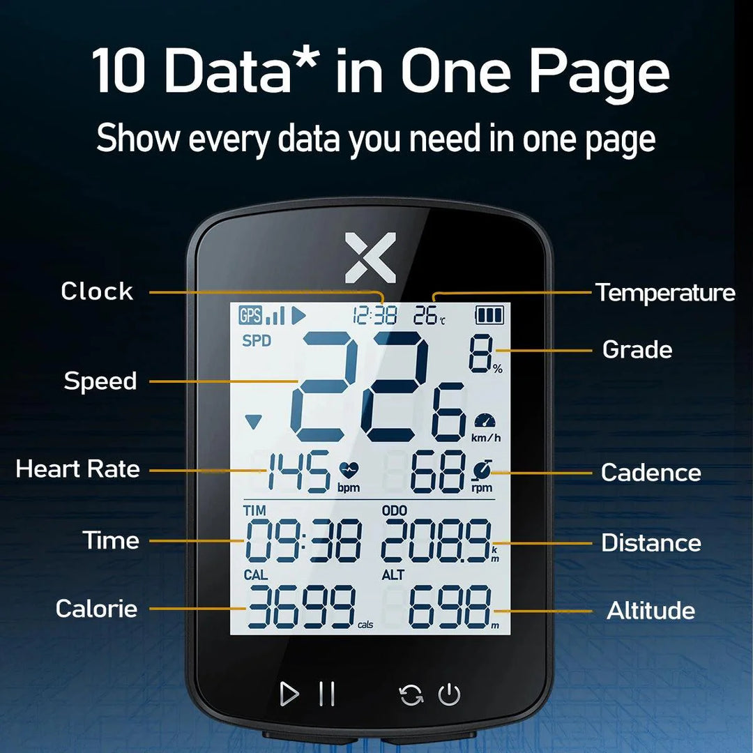 XOSS G+ G2 Smart GPS Bike Computer - 2nd Generation Wireless Cycling Speedometer with ANT+ &amp; Bluetooth for Strava Sync