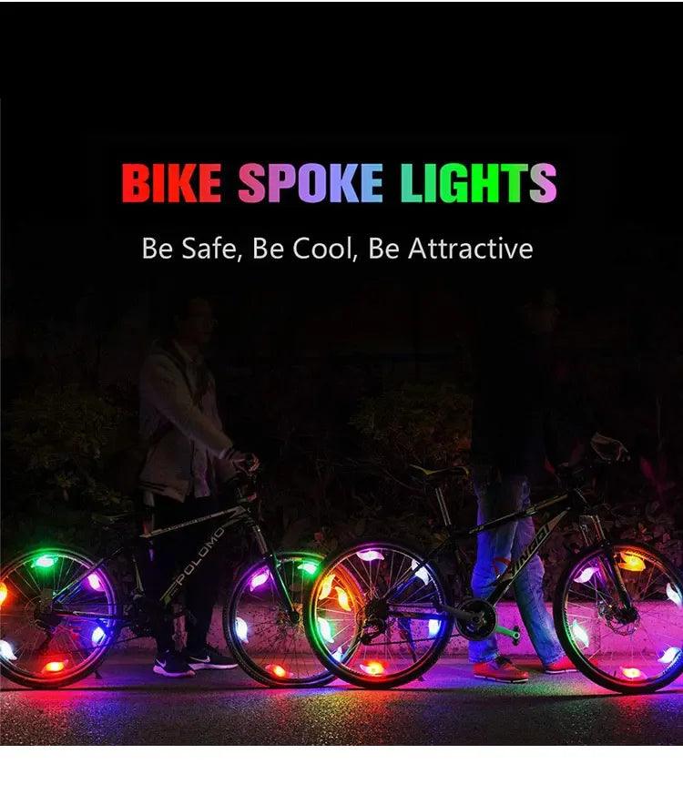 Colorful LED Bike Wheel Spoke Light - Waterproof Night Riding Safety Warning Lamp - Easy Install Neon Flash for MTB &amp; Road Bikes