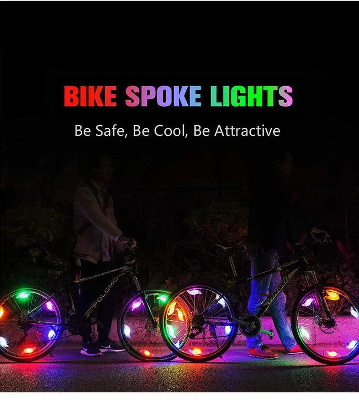 Colorful LED Bike Wheel Spoke Light - Waterproof Night Riding Safety Warning Lamp - Easy Install Neon Flash for MTB &amp; Road Bikes