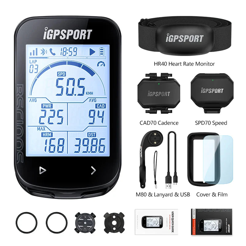 iGPSPORT BSC100S Smart GPS Bike Computer - 40H Battery Life, ANT+ &amp; Bluetooth Sync, Waterproof Cycling Speedometer