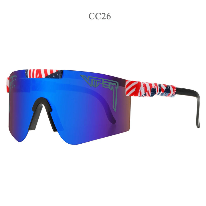 PIT VIPER Outdoor Sport Cycling Sunglasses - UV400 Protection Wide View Eyewear - Tactical Driving &amp; Racing Glasses for Men and Women