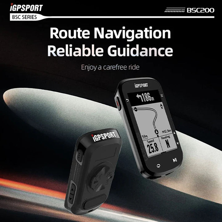 iGPSPORT BSC200 Smart GPS Bike Computer - Route Navigation, 30H Battery, ANT+ &amp; Bluetooth Wireless Speedometer