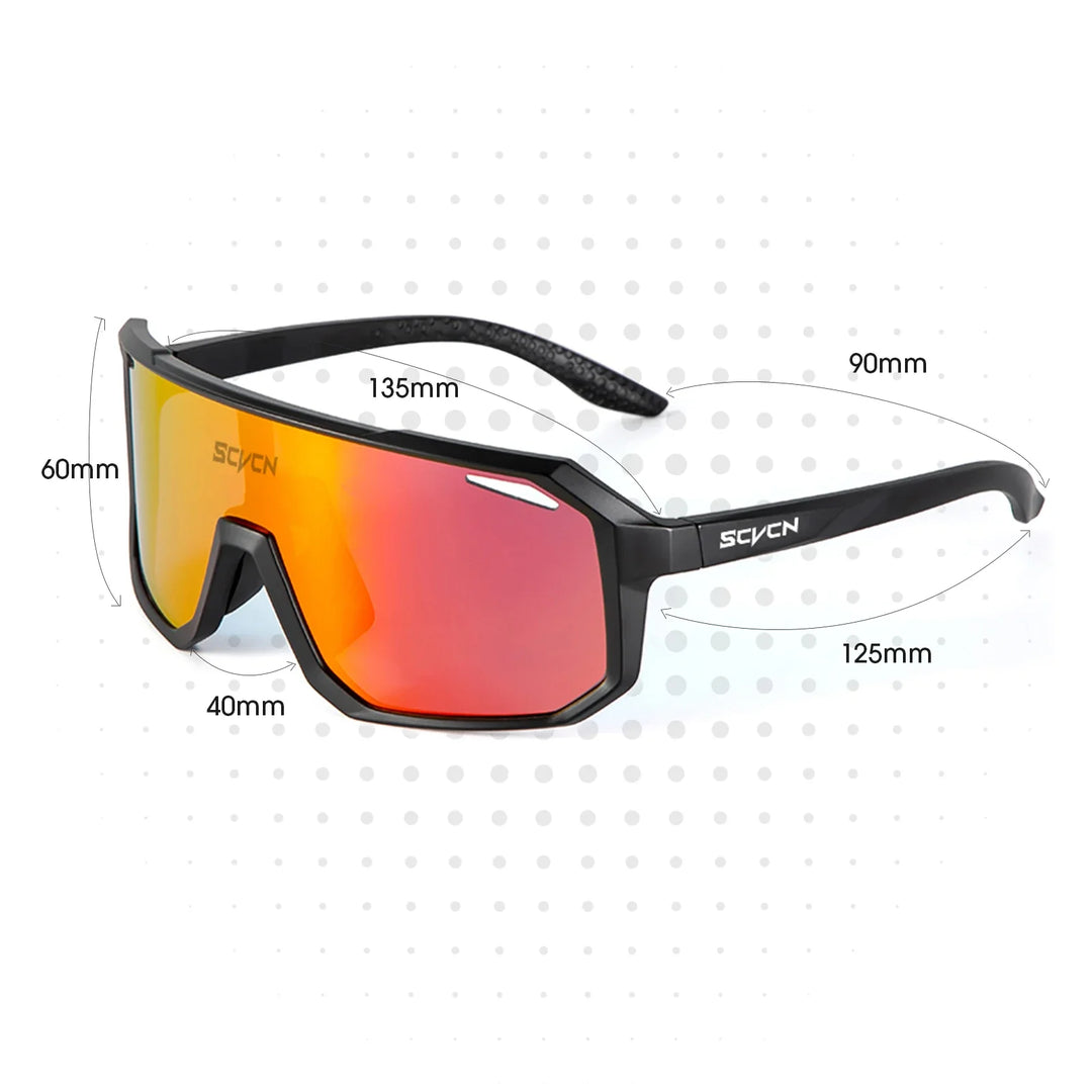 SCVCN Photochromic Cycling Sunglasses - Smart Color-Change Lens - UV400 TR-90 Ultralight Eyewear for MTB, Road Bike &amp; Running