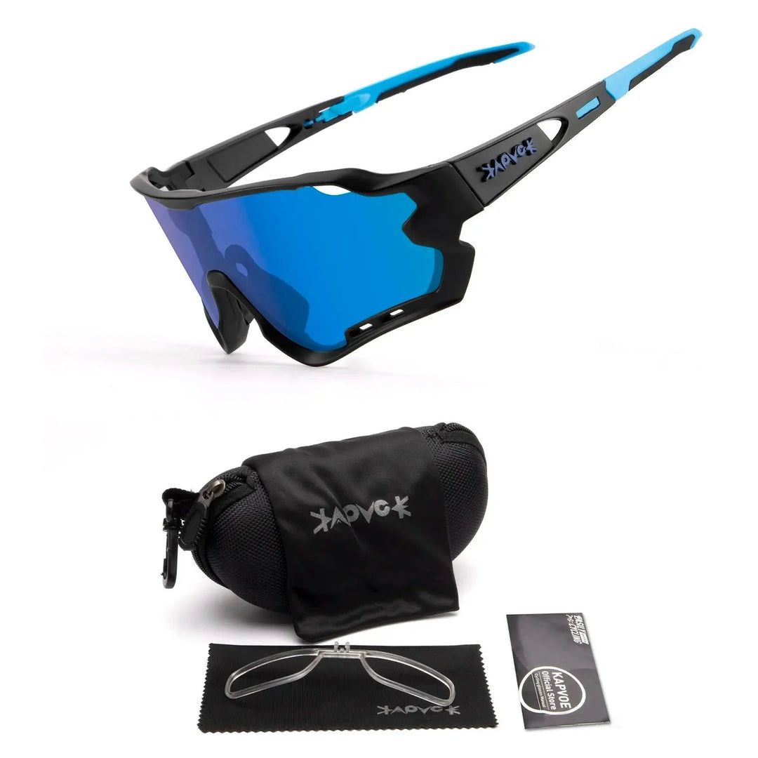 Kapvoe Professional Cycling Glasses - UV400 Protection MTB Eyewear - Lightweight TR90 Sport Sunglasses for Road &amp; Mountain Bike