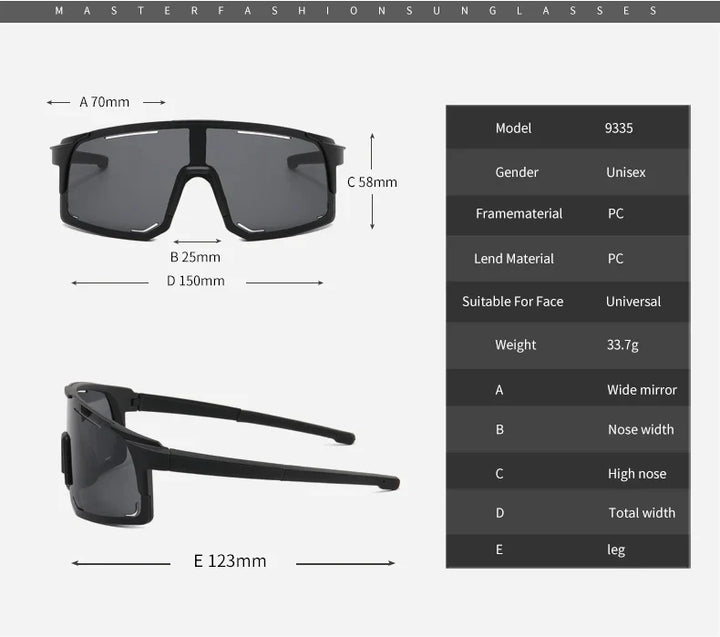 Professional Polarized Cycling Sunglasses - UV400 Protection Windproof Sport Eyewear for Men &amp; Women