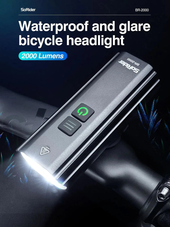 CYCLAMI Super Bright Bike Front Light - IPX6 Waterproof LED Headlight - Type-C Rechargeable Night Riding Safety Lamp for MTB &amp; Road
