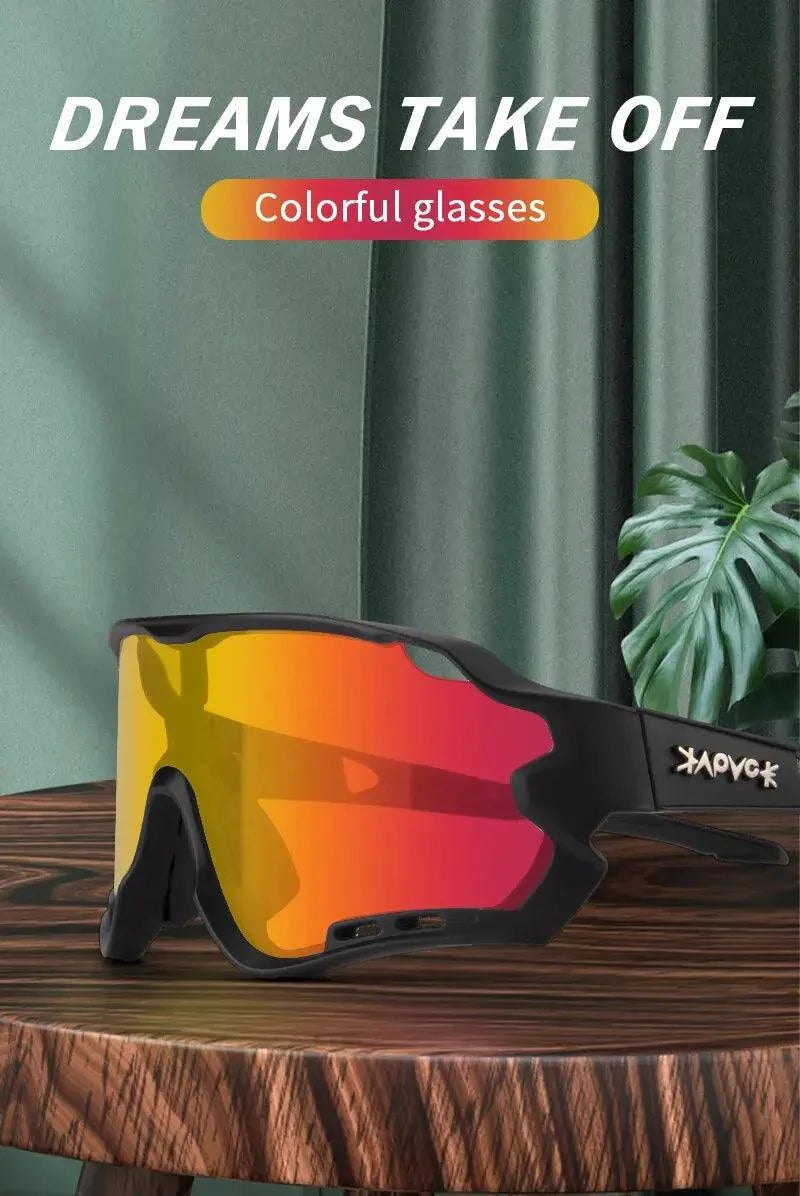 Kapvoe Professional Cycling Glasses - UV400 Protection MTB Eyewear - Lightweight TR90 Sport Sunglasses for Road &amp; Mountain Bike