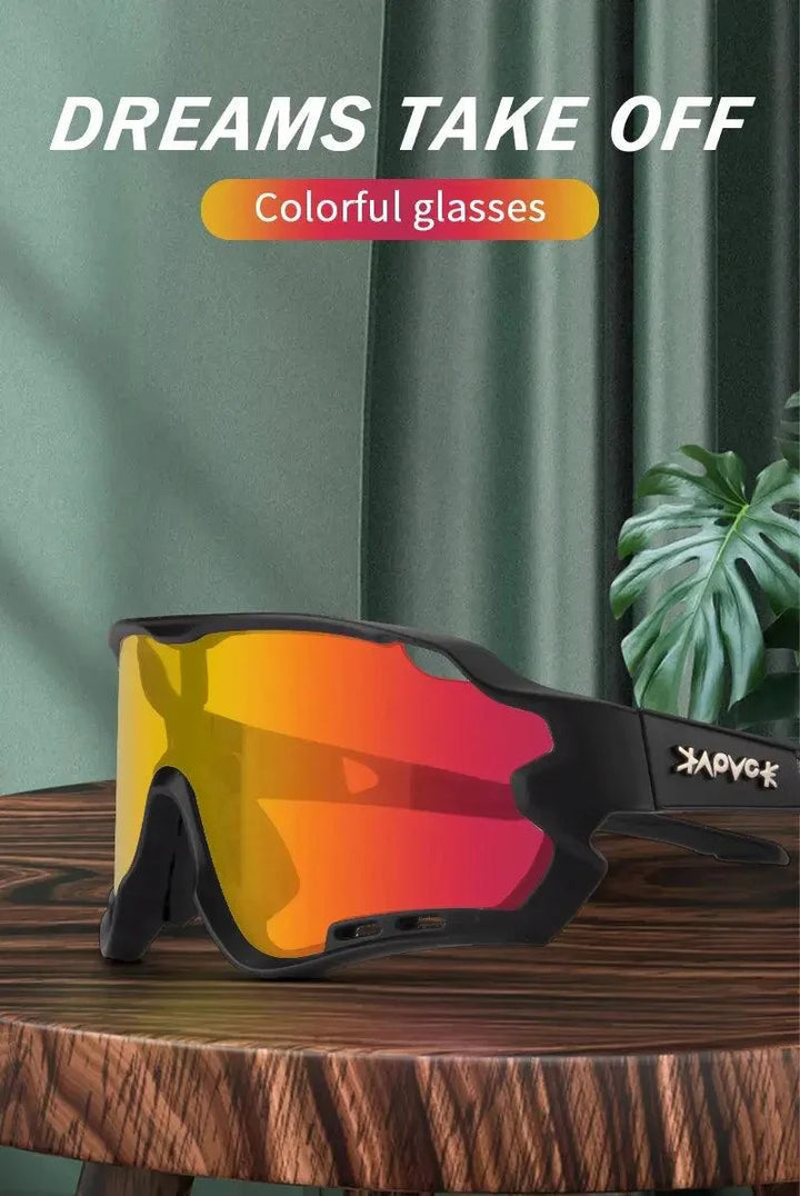Kapvoe Professional Cycling Glasses - UV400 Protection MTB Eyewear - Lightweight TR90 Sport Sunglasses for Road &amp; Mountain Bike