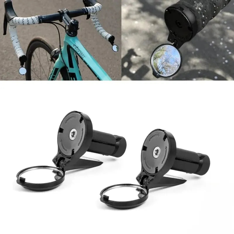 Bicycle 1PC Rear View Convex Mirror Handlebar Drop Bar Mount Acrylic Lens