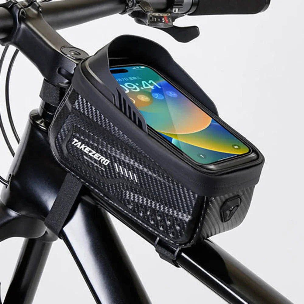 NEWBOLER Waterproof Bike Frame Bag - Sensitive TPU Touch Screen Tube Bag for 6.5" Phones