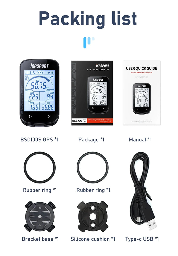 iGPSPORT BSC100S Smart GPS Bike Computer - 40H Battery Life, ANT+ &amp; Bluetooth Sync, Waterproof Cycling Speedometer