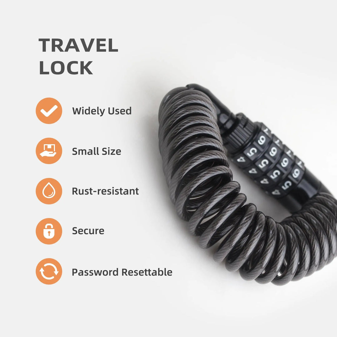 DOMEN 4-Digit Combination Bike Lock - 1.6m Extended High-Strength Steel Cable - Keyless Security for Bicycle, Scooter &amp; Motorcycle