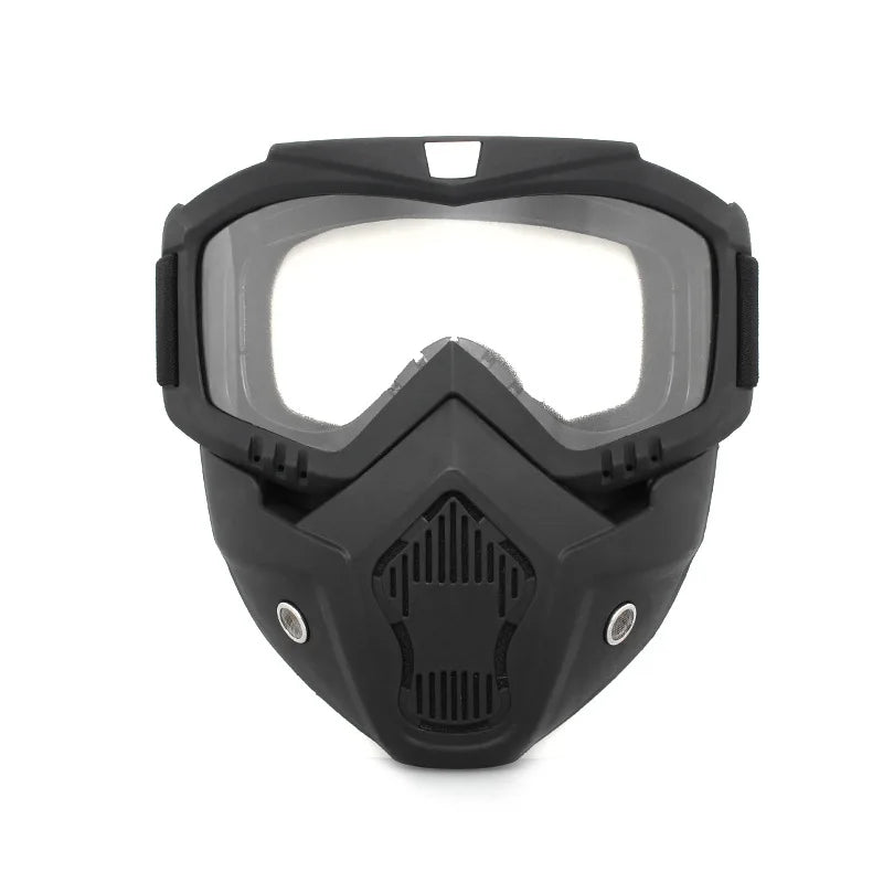 2-in-1 Outdoor Sport Windproof Mask &amp; Goggles - HD Motorcycle Riding Glasses for Snowboarding &amp; Cycling