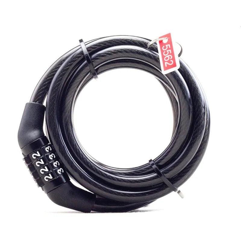 Anti-Theft Bicycle Lock - 4-Digit Password Security with 1-Meter Ultra-Strong Steel Cable