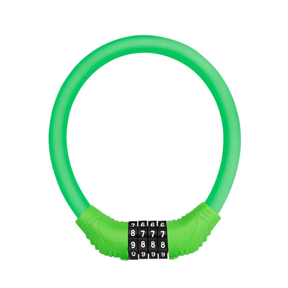 4-Digit Combination Bicycle Ring Lock - High Strength Zinc Alloy Cable Lock - Portable Anti-Theft Security for MTB, Road Bike &amp; E-Bike