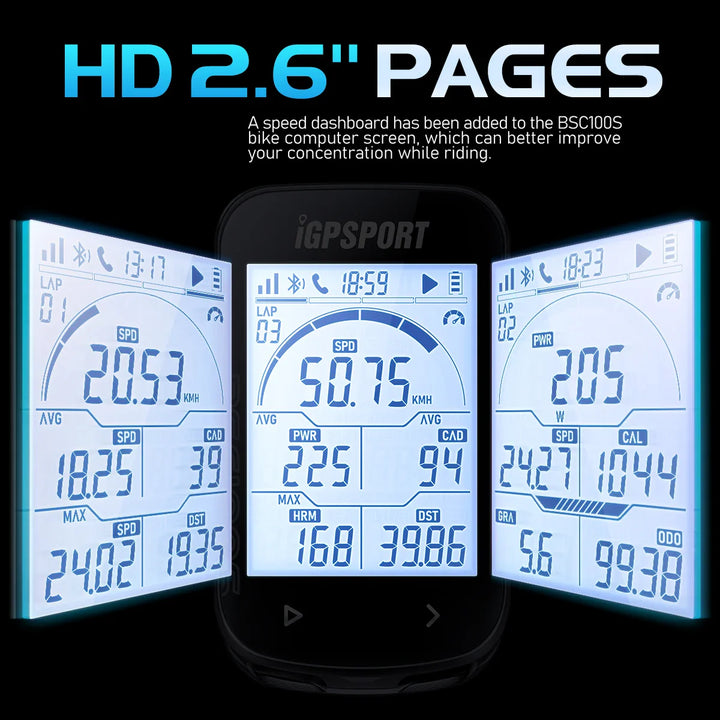 iGPSPORT BSC100S Smart GPS Bike Computer - 40H Battery Life, ANT+ &amp; Bluetooth Sync, Waterproof Cycling Speedometer