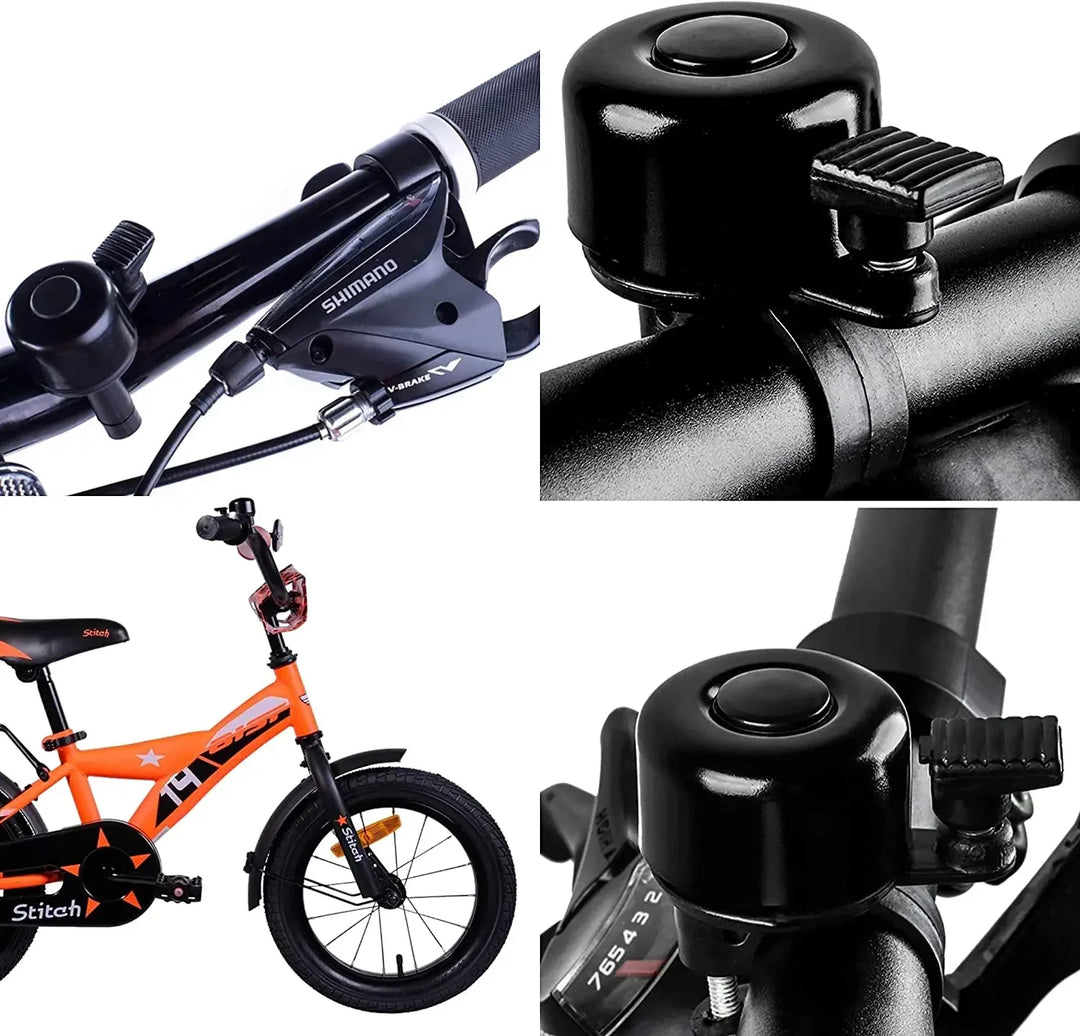 Compact Alloy Bike Bell - Loud Crisp Sound Safety Alarm for Mountain &amp; Road Bikes - Small Size