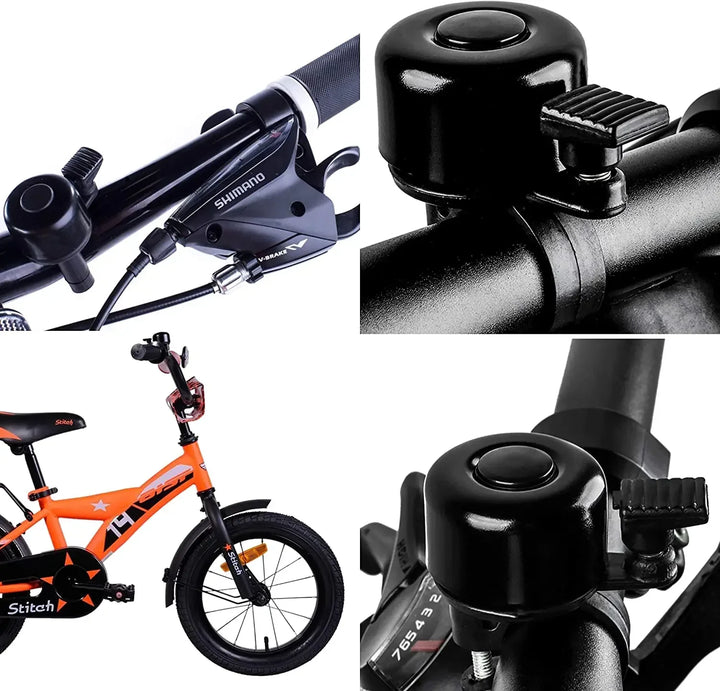 Compact Alloy Bike Bell - Loud Crisp Sound Safety Alarm for Mountain &amp; Road Bikes - Small Size