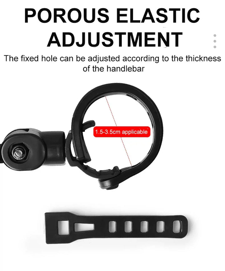 2PCS Universal Bicycle Rearview Mirror - 360° Rotatable Convex HD Mirror - Wide Angle Safety Reflector for MTB, Road Bike &amp; E-Bike