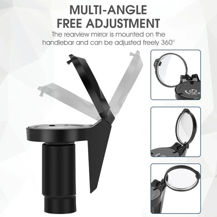 WEST BIKING HD Convex Bike Mirror - 360° Adjustable Universal Wide-Angle Mirror
