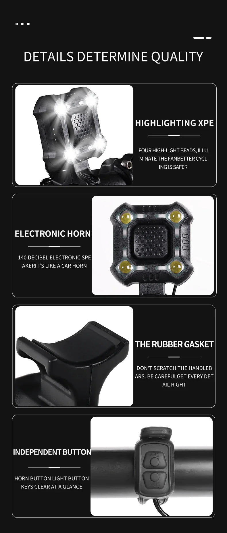 2-in-1 Bicycle Electric Horn &amp; Front Light - USB Rechargeable 120dB Loud Alarm - Waterproof LED Safety Lamp for E-Bike, Scooter &amp; MTB
