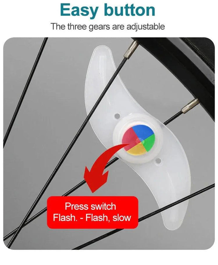 Colorful LED Bike Wheel Spoke Light - Waterproof Night Riding Safety Warning Lamp - Easy Install Neon Flash for MTB &amp; Road Bikes