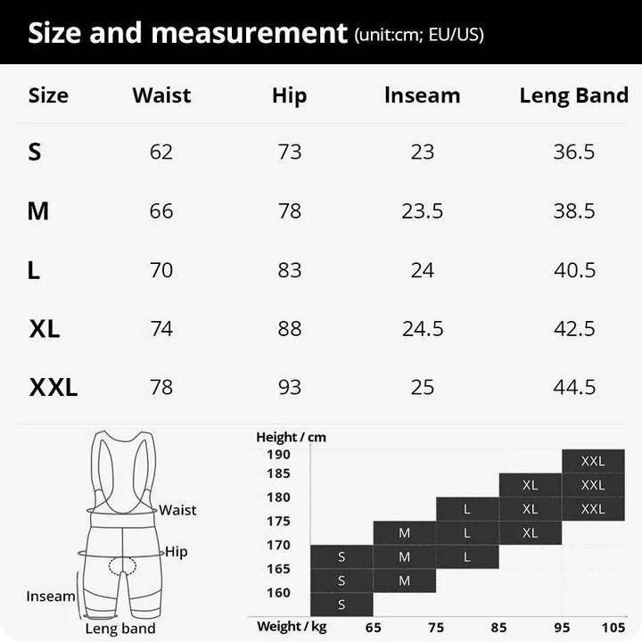 Professional Cycling Bib Shorts - 3D Padded Breathable Bicycle Tights - Shockproof Bretelle Bike Wear for Men &amp; Women