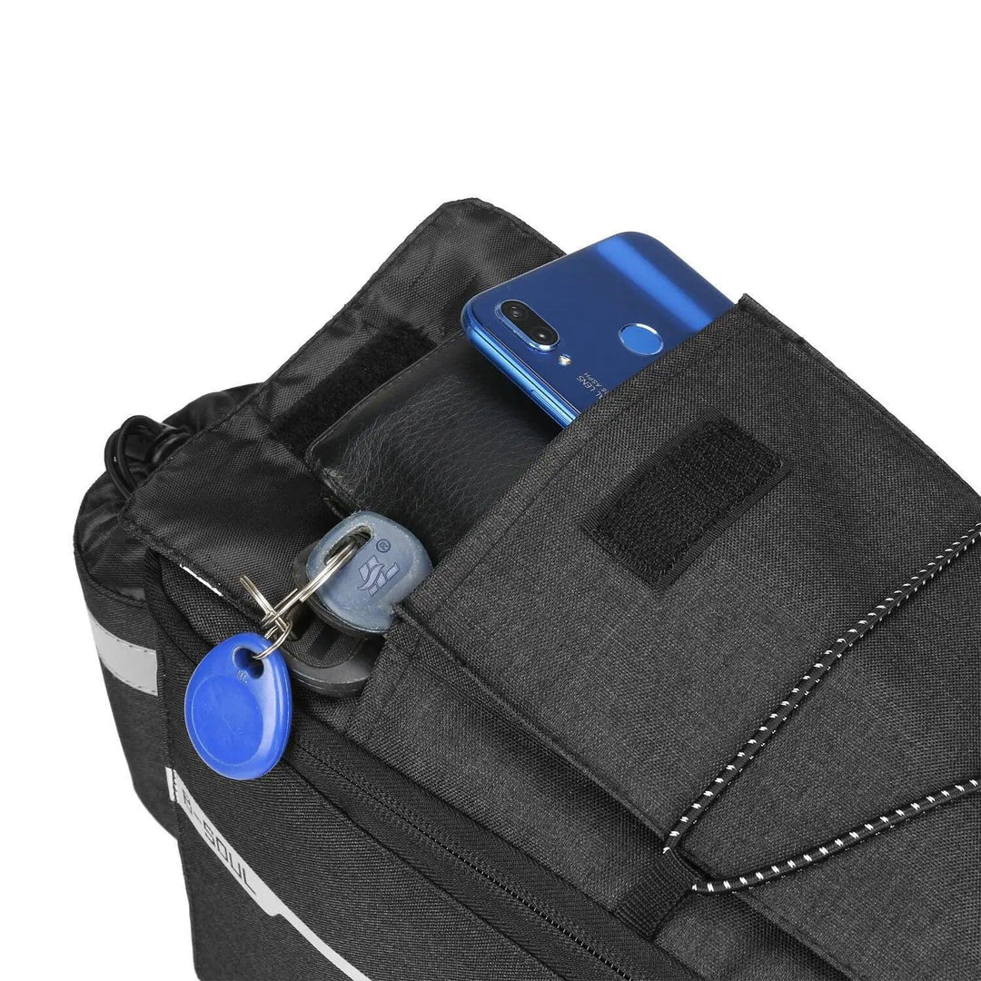 13L Bicycle Carrier Bag - Insulated Rear Rack Trunk Bag - Rainproof Pannier with Bottle Holder &amp; Shoulder Strap for Commuting &amp; Touring