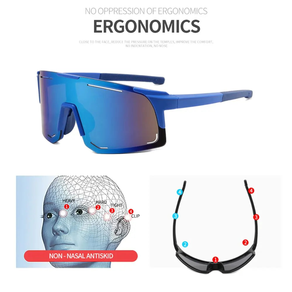 Professional Polarized Cycling Sunglasses - UV400 Protection Windproof Sport Eyewear for Men &amp; Women