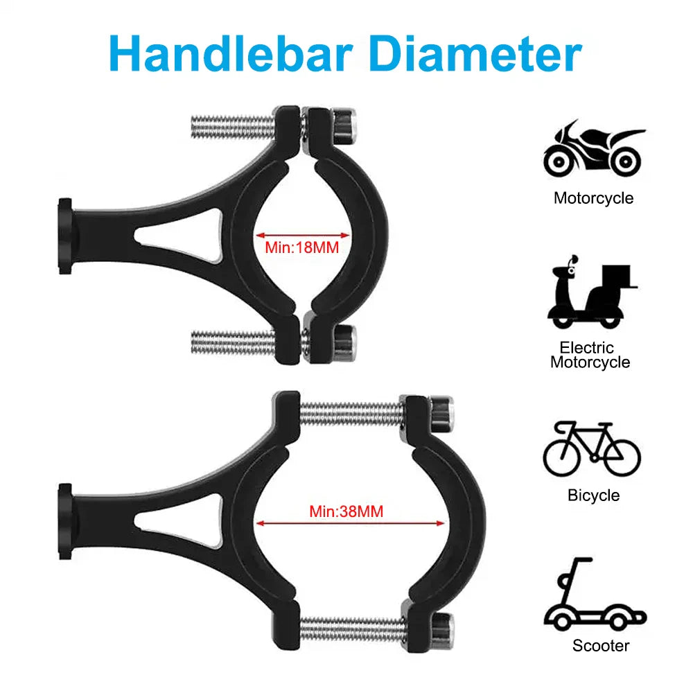 Universal Aluminum Alloy Bike Phone Holder - Anti-Slip Mechanical Lock Mount - Metal Motorcycle GPS Clip for 4.0"-6.5" Smartphones