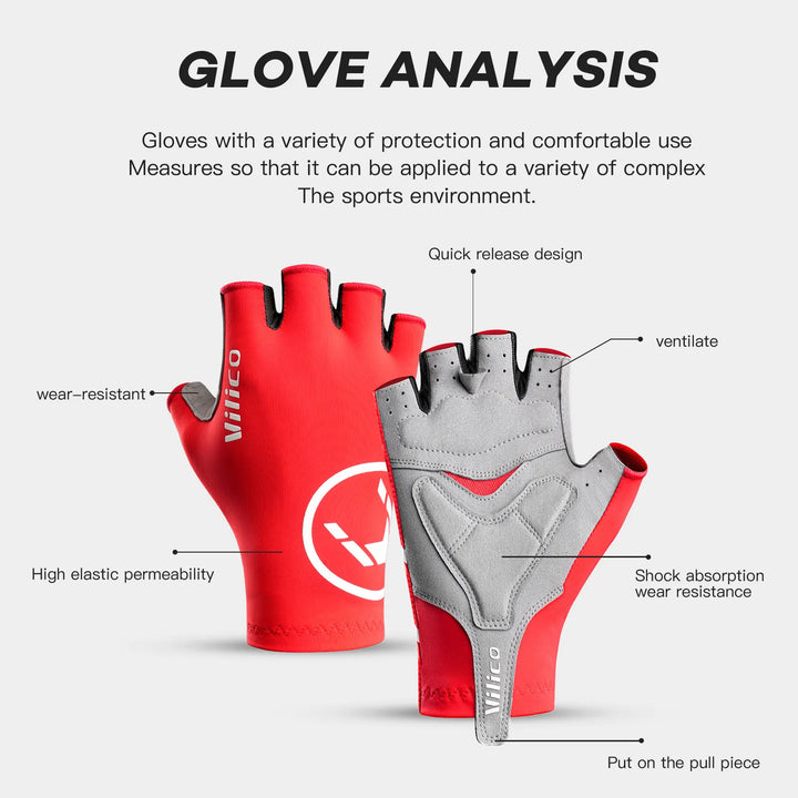 Aero Breaking Wind Cycling Gloves - Anti-Slip Half Finger Racing Mittens for Road Bike Speed