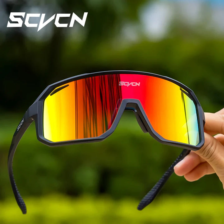 SCVCN Photochromic Cycling Sunglasses - Smart Color-Change Lens - UV400 TR-90 Ultralight Eyewear for MTB, Road Bike &amp; Running