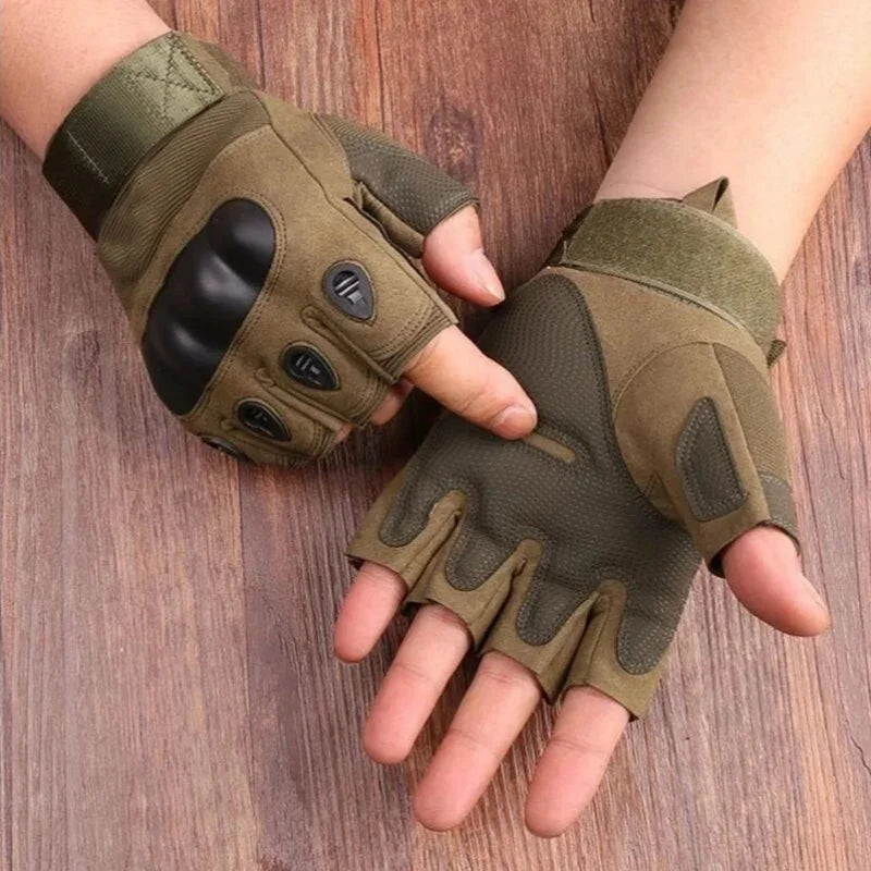 Tactical Half-Finger Outdoor Gloves - Military Grade Impact Protection - Non-Slip Sports Mittens for Shooting, Hunting, Cycling &amp; Motorcycle