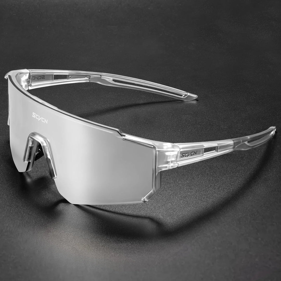 SCVCN S1411 Professional Cycling Sunglasses - UV400 Protection Wide View Eyewear - Lightweight TR-90 Sports Glasses for MTB &amp; Road Biking