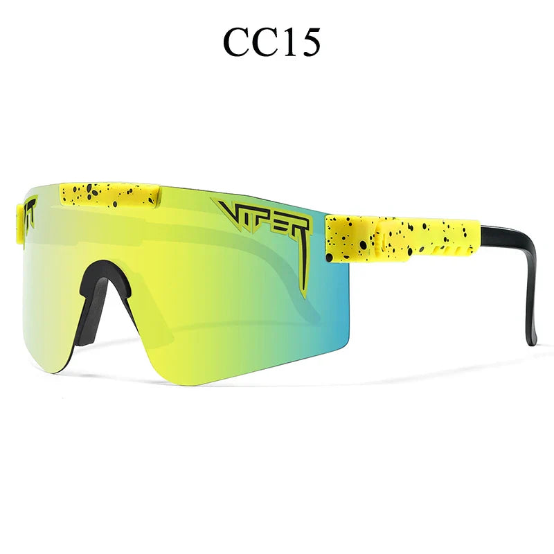 PIT VIPER Outdoor Sport Cycling Sunglasses - UV400 Protection Wide View Eyewear - Tactical Driving &amp; Racing Glasses for Men and Women