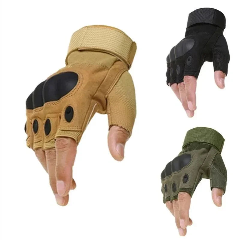 Tactical Half-Finger Outdoor Gloves - Military Grade Impact Protection - Non-Slip Sports Mittens for Shooting, Hunting, Cycling &amp; Motorcycle