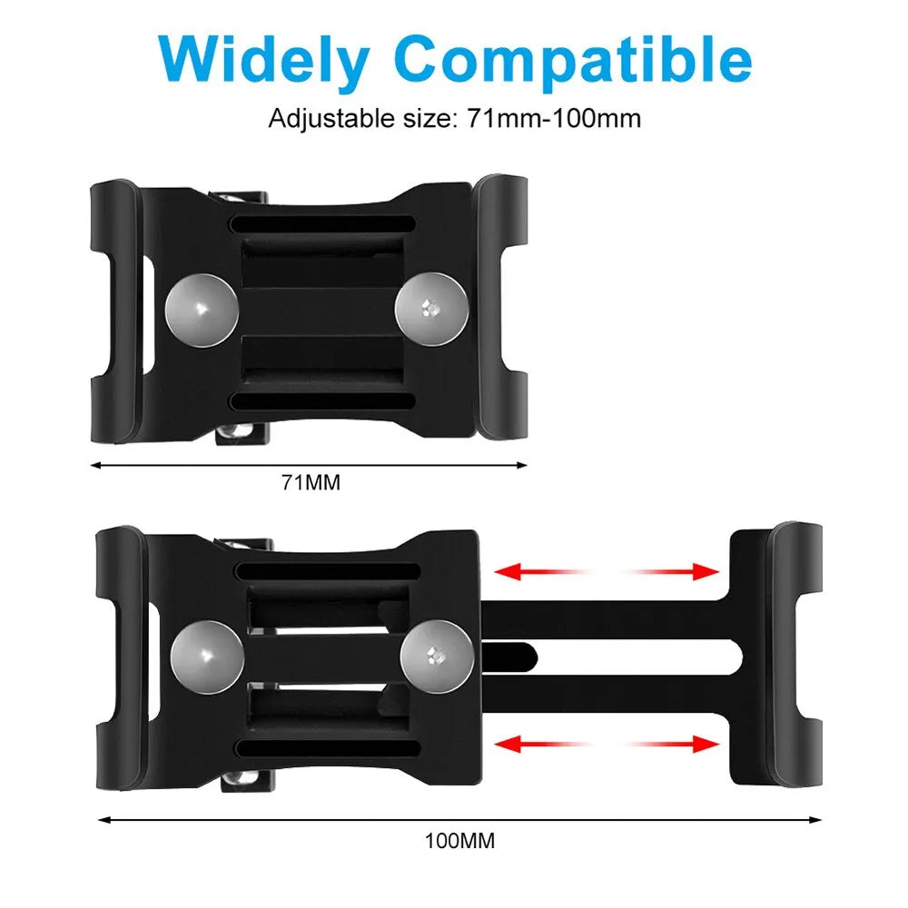 Universal Aluminum Alloy Bike Phone Holder - Anti-Slip Mechanical Lock Mount - Metal Motorcycle GPS Clip for 4.0"-6.5" Smartphones