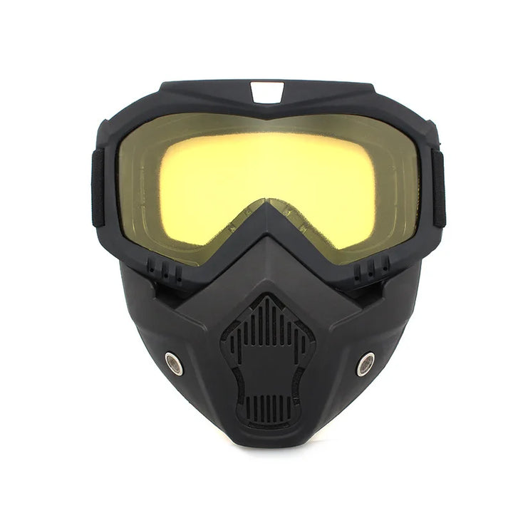 2-in-1 Outdoor Sport Windproof Mask &amp; Goggles - HD Motorcycle Riding Glasses for Snowboarding &amp; Cycling