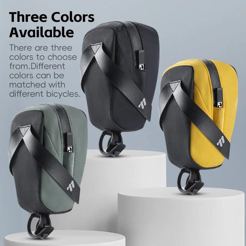 West Biking Ultralight Bike Saddle Bag - 58g Compact Seat Tail Pouch - Rainproof Bicycle Tool Organizer with Tail Light Loop