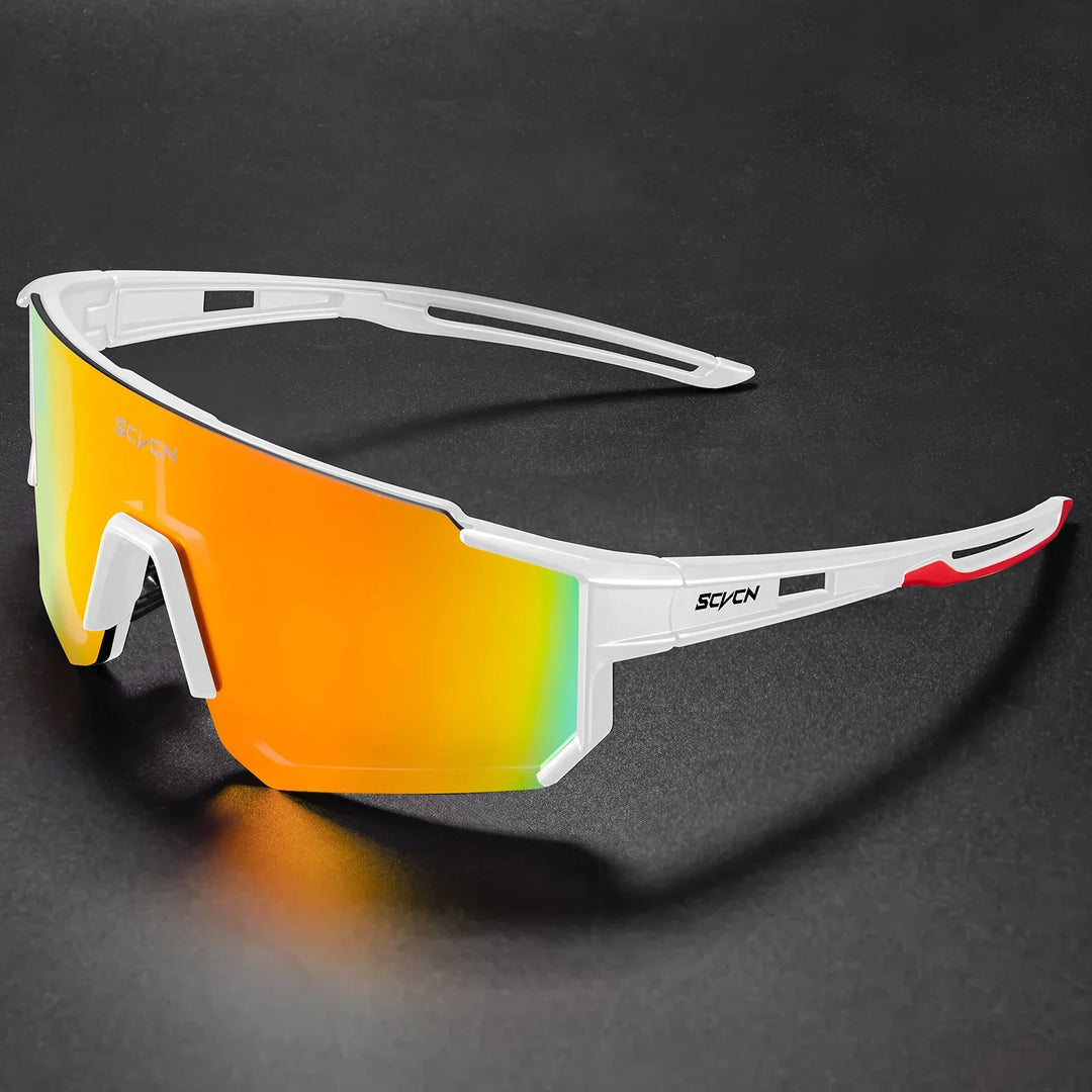 SCVCN S1411 Professional Cycling Sunglasses - UV400 Protection Wide View Eyewear - Lightweight TR-90 Sports Glasses for MTB &amp; Road Biking