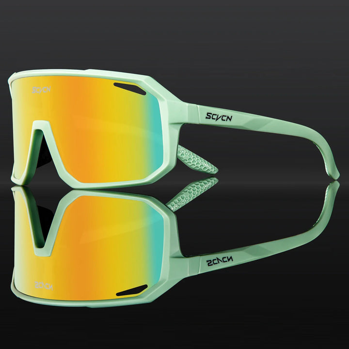 SCVCN Photochromic Cycling Sunglasses - Smart Color-Change Lens - UV400 TR-90 Ultralight Eyewear for MTB, Road Bike &amp; Running