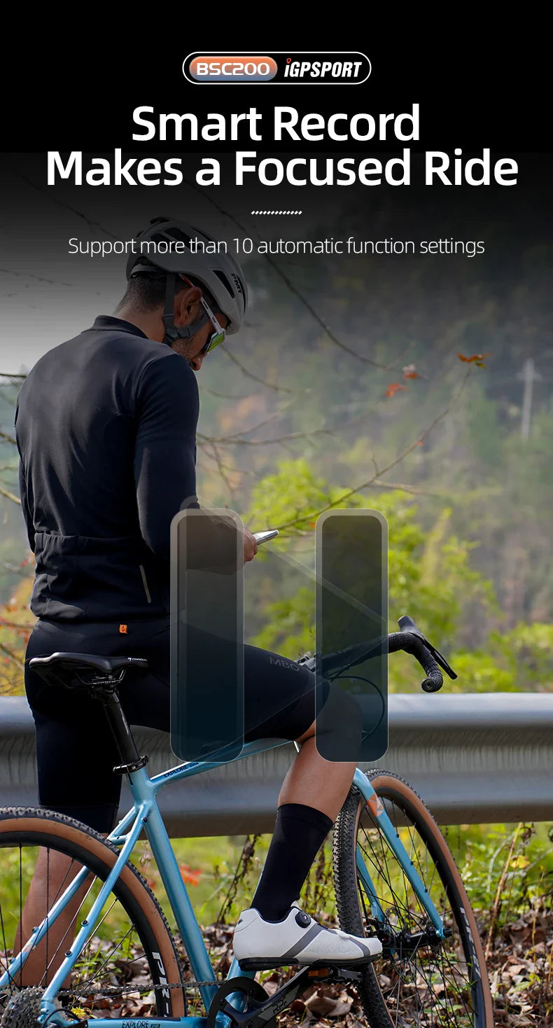 iGPSPORT BSC200 Smart GPS Bike Computer - Route Navigation, 30H Battery, ANT+ &amp; Bluetooth Wireless Speedometer