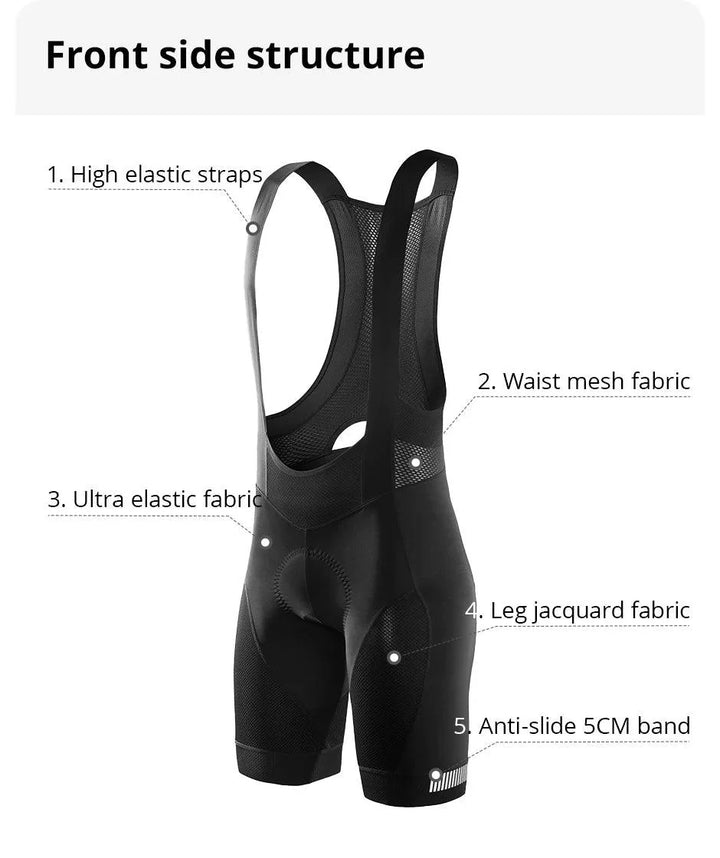 Professional Cycling Bib Shorts - 3D Padded Breathable Bicycle Tights - Shockproof Bretelle Bike Wear for Men &amp; Women