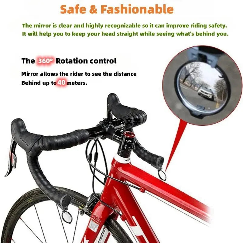 Bicycle 1PC Rear View Convex Mirror Handlebar Drop Bar Mount Acrylic Lens