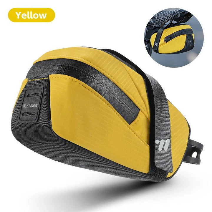 West Biking Ultralight Bike Saddle Bag - 58g Compact Seat Tail Pouch - Rainproof Bicycle Tool Organizer with Tail Light Loop